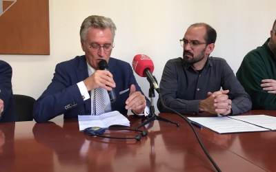 John Sorritsma, alcalde d'Eindhoven, i Maties Serracant, batlle de Sabadell. | Foto: Ràdio Sabadell